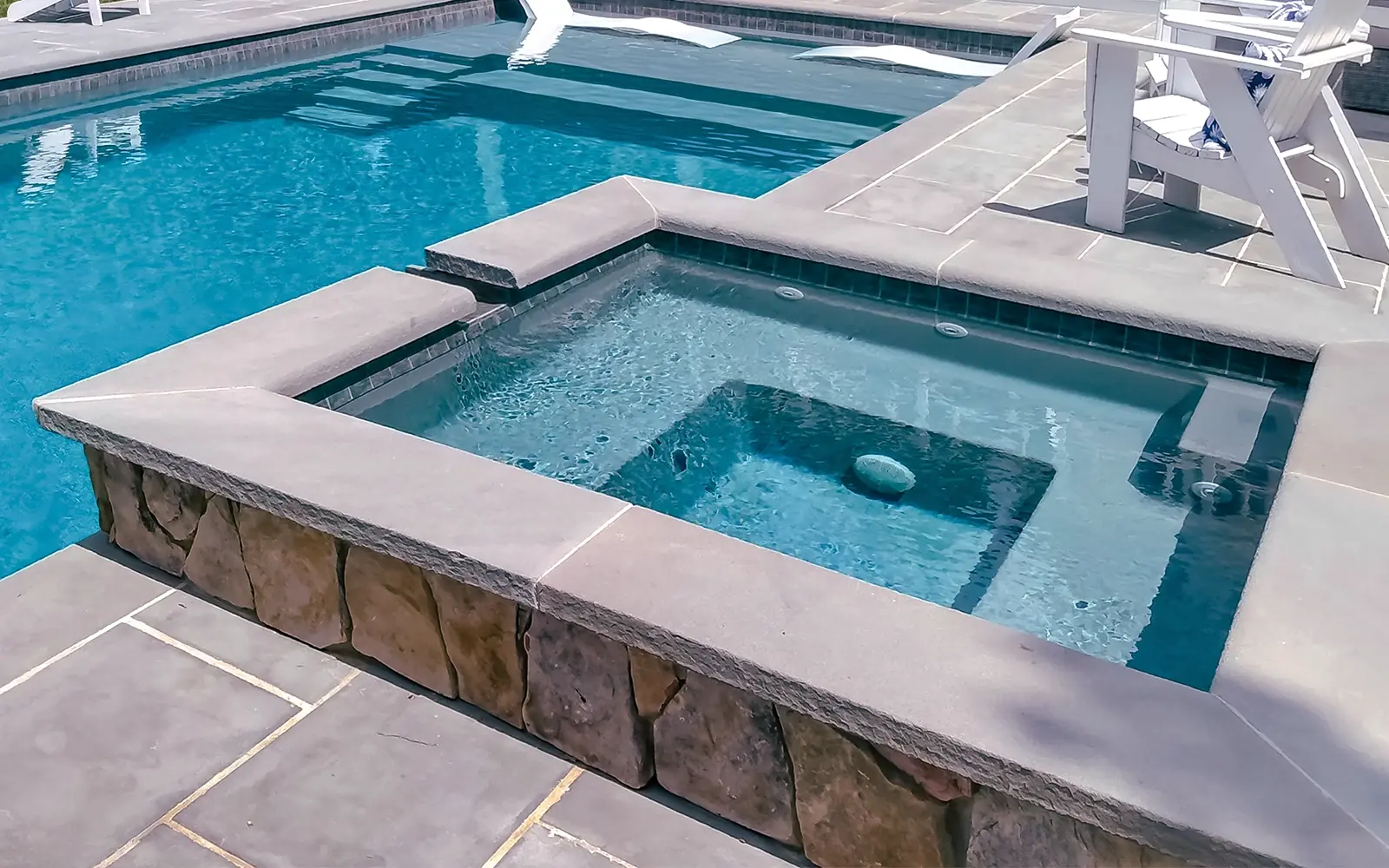 The Amalfi Spa with Spillover The Amalfi Spa with Spillover fibreglass pool model
