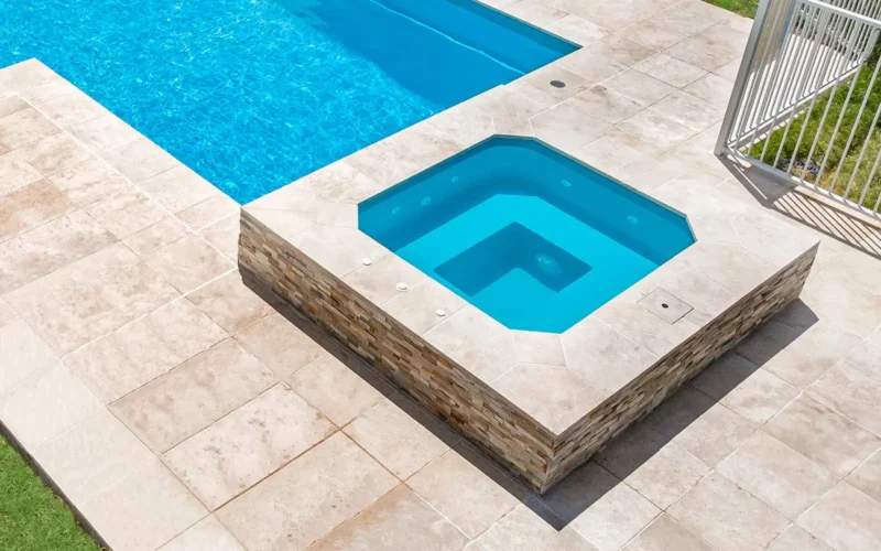 The Leisure Pools Capri Spa in Coral Blue colour