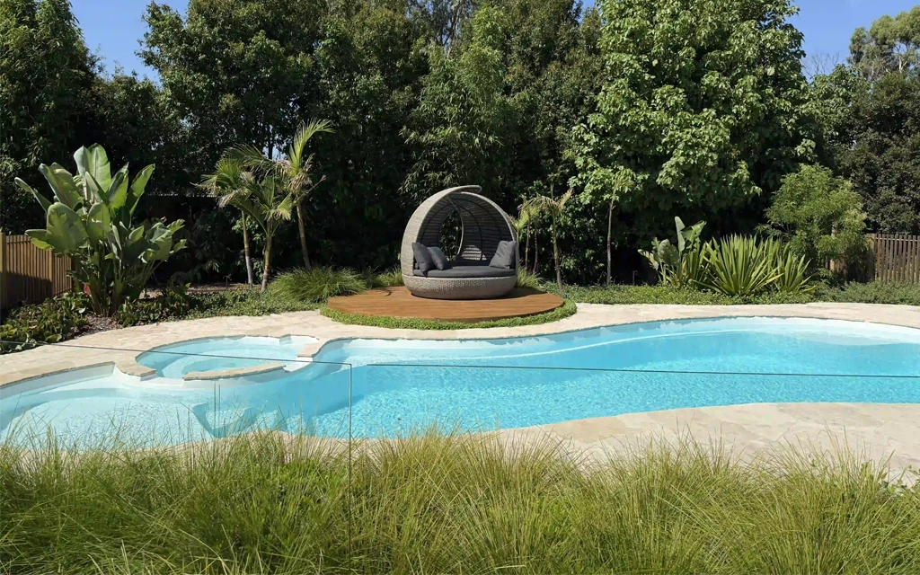 IMG_The Allure 12.15m in Shimmer White 1024 x 640 Fiberglass swimming pool installation - Professional pool installation